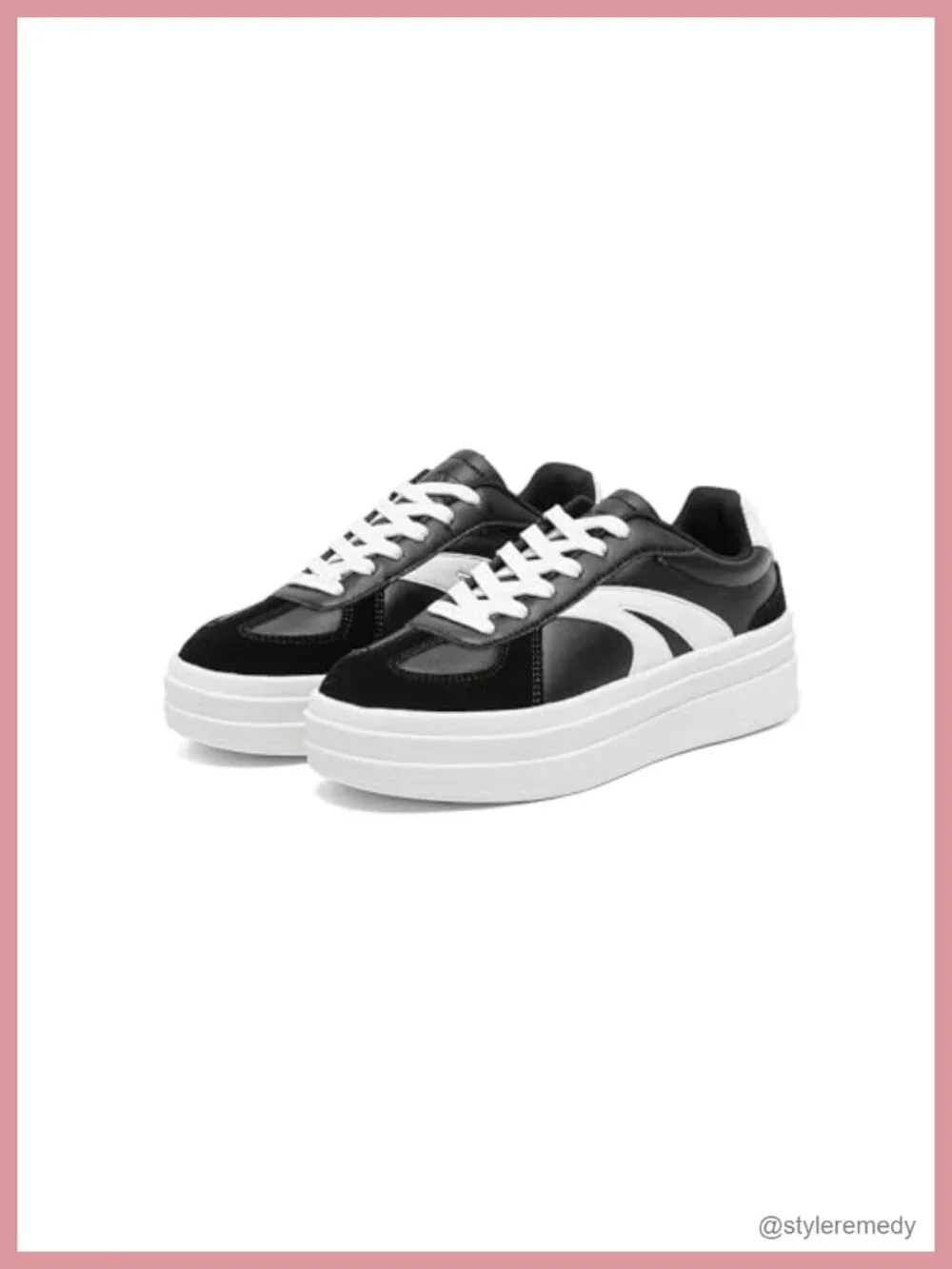 Women's Platform Retro Fashion Sneakers Lace Detail Casual Walking Shoes Gum